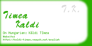 timea kaldi business card