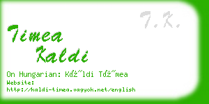 timea kaldi business card